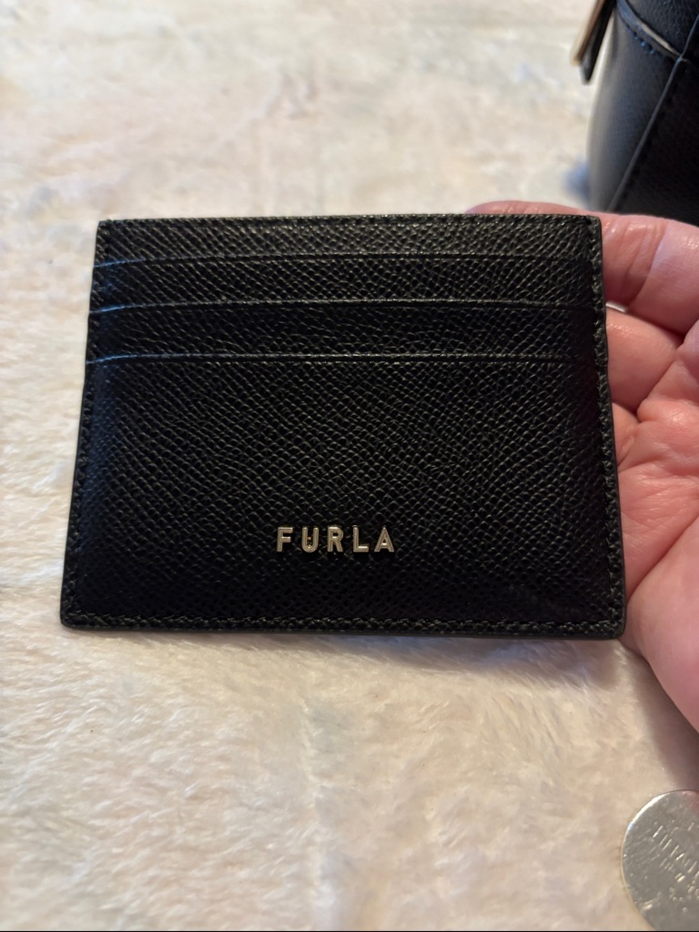 Furla Black Crossbody Bag with Card Holder and Strap - Picture 2 of 12
